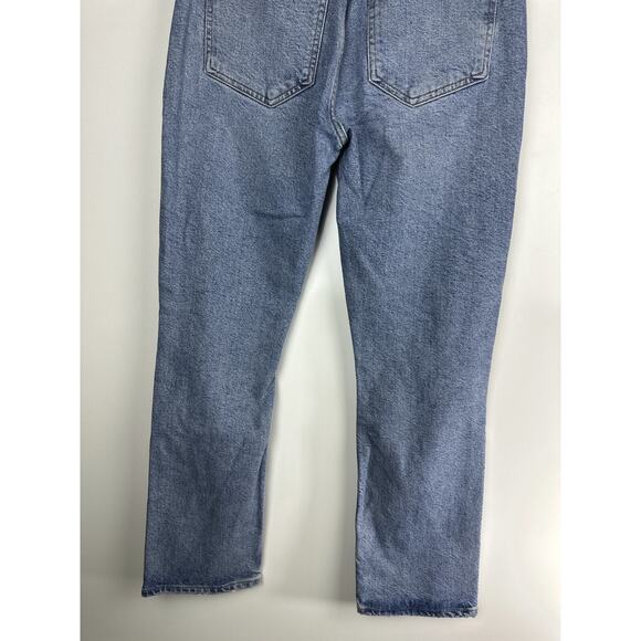 *Altered* Agolde Riley High Rise Straight Crop Distressed Denim Jeans 26" Waist - Picture 9 of 11